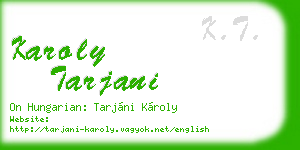 karoly tarjani business card