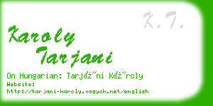 karoly tarjani business card